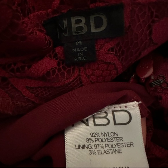 NBD X Revolve Red Lace Get Out Dress Medium - Picture 16 of 16